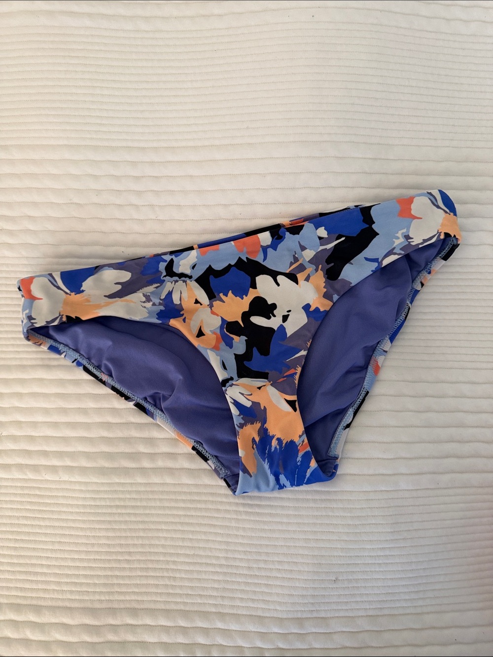 Athleta Floral Print Blue Purple Orange Bikini Bottoms